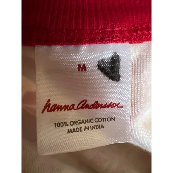 Hanna Andersson Dear Deer Reindeer Organic Cotton Pajamas Red White Size Medium - Picture 11 of 12